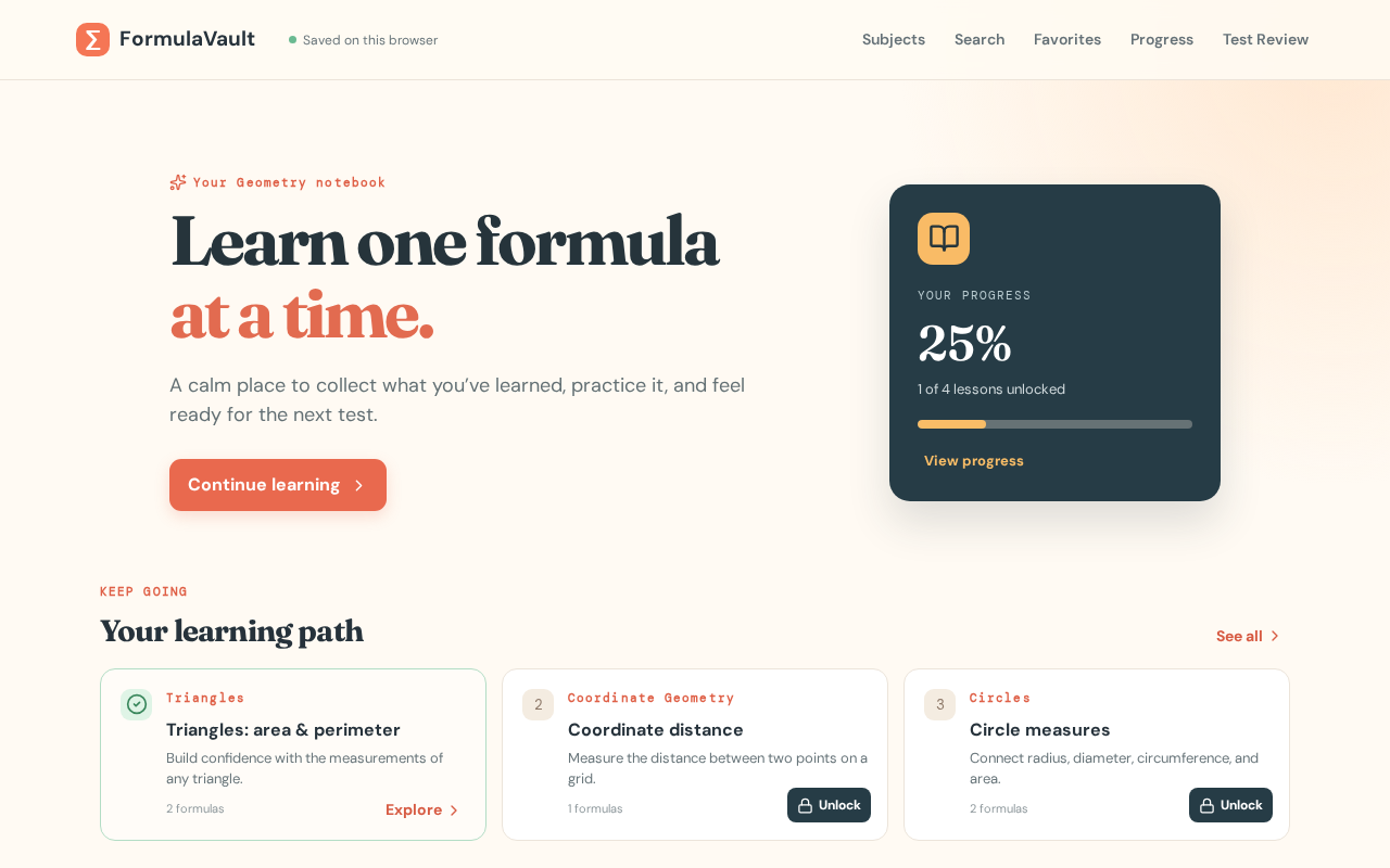 Formula Vault screenshot